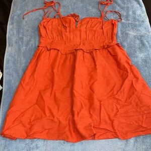 Burnt orange mini dress
